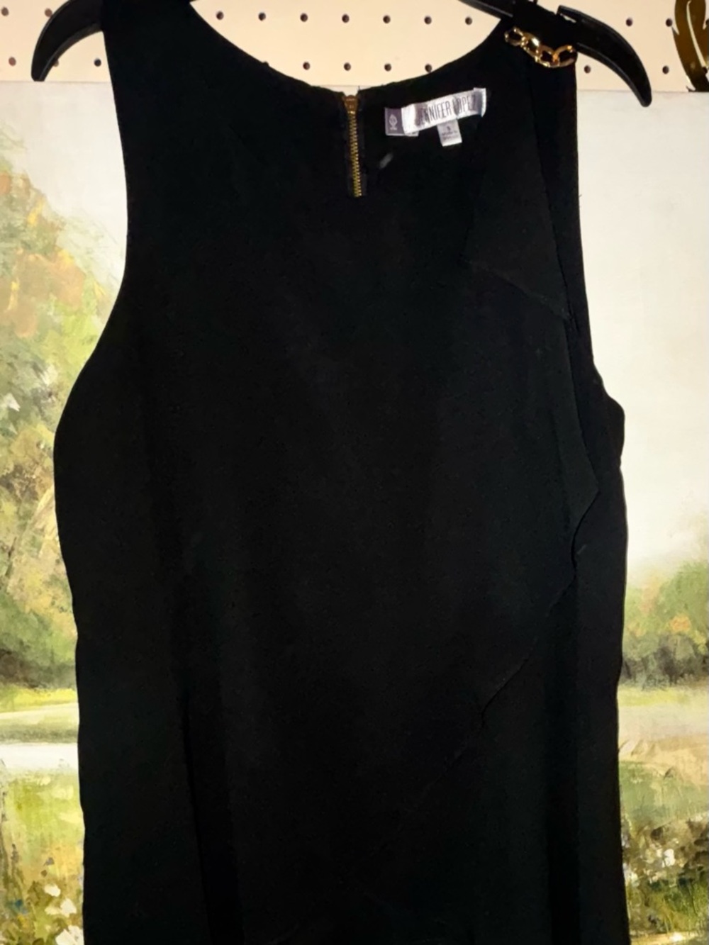Jennifer Lopez Black Strapless Shift Dress